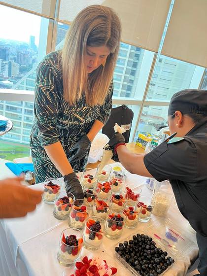 Preparación de postres en vivo